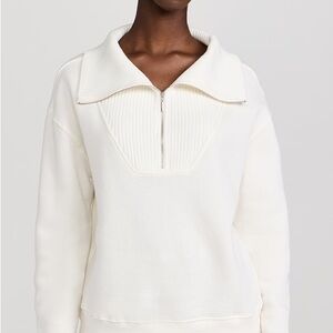 Z Supply Ivory Ribbed Half-Zip Pullover